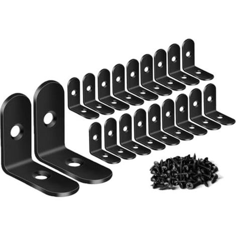 ZiYuya 20pcs Right Angle Corner Brackets, 90 Degree Fixing Brackets, Assembly Brackets, L-Shaped Fixing Brackets, Metal Fixing Brackets, Right Angle Support (1/5)