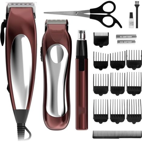 Rifinitore per capelli e barba 3 in 1, rasoio con filo, set per la cura della persona maschile (1/3)