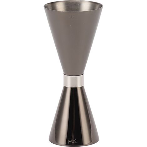 Doseur à cocktail double embout en acier inoxydable 304, verre doseur avec graduation pour les fêtes à domicile, noir. (1/5)