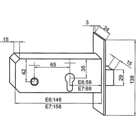 Cerradura embutir CAYS Modelo E6D -