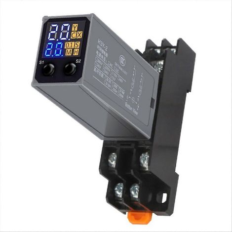 Relais temporisé avec affichage LCD, contrôleur de temporisation à la mise sous tension, relais temporisé électronique avec embase A220V (1/5)