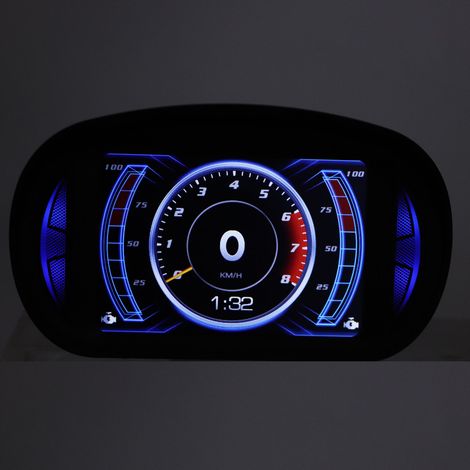 (Video verfügbar) Universeller LCD-Autotachometer, Head-up-Display, OBD2+GPS-Modus, intelligentes Instrument mit Neigungsmesser, Kompass, Geschwindigkeitsmesser, Drehzahlmesser und Warnfunktionen (P2) (1/5)