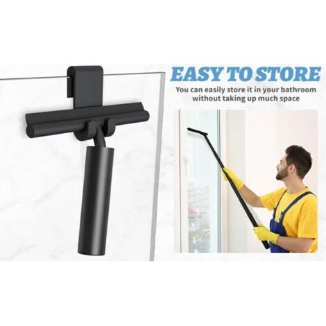 Raclette de douche, raclette de sol avec manche télescopique, raclette de douche multifonctionnelle, raclette de sol efficace avec crochets pour la maison (1/3)