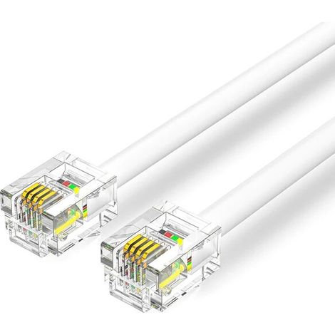 Cable modular (2x conector RJ11, 4 polos, asignado) 3m, blanco (1/5)