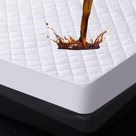 Alèse et protège matelas-Protège-matelas respirant et rafraîchissant, housse de matelas lavable et silencieuse, housse de lit imperméable, protège-matelas à poches profondes - Queen 152X203+46 (1/5)