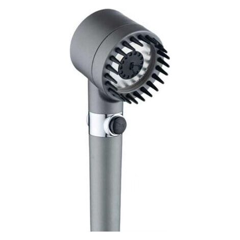 Pommeau de douche, douchette �� main multifonction �� pression r��glable et turbocompresseur, douche de massage puissante, ensemble de douche lotus avec flexible et base sans per��age