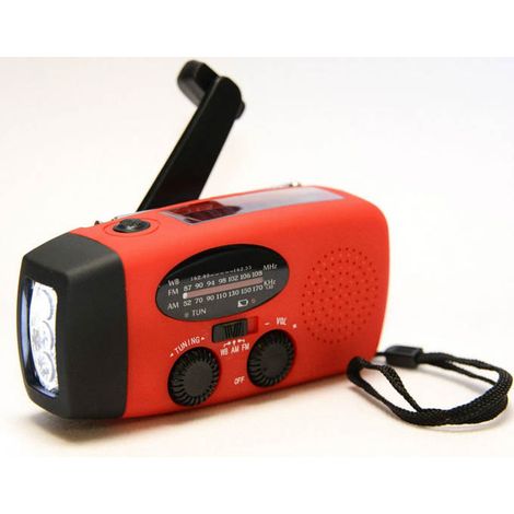 Shmshng – Tragbares Solarradio – Selbstbetriebenes Handkurbelradio mit AM/FM/NOAA-Empfang – 3-LED-Taschenlampe – USB-Ladegerät für Wandern und Camping (1/5)