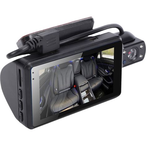 Double caméra embarquée HD 1080p avec WiFi, enregistreur de conduite avant et intérieur, écran 3 pouces, vision nocturne grand angle pour voitures (1/5)