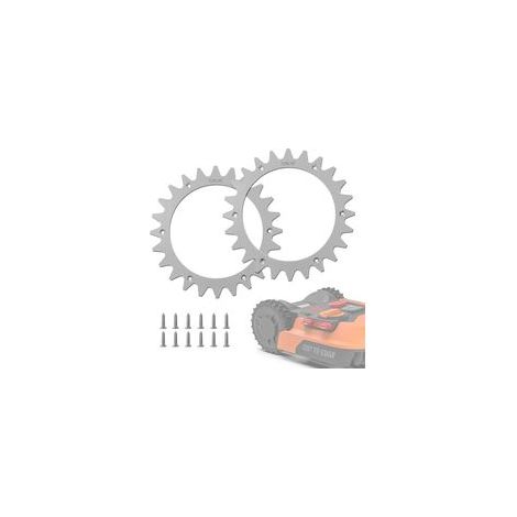 Spikes de Remplacement en Acier Inoxyda pour les modèles Worx Lan-droid S/M, Amélioration de la Traction pour Tondeuse à Gazon Robot avec 12 Vis, Taille de Roue 205 mm (1/5)