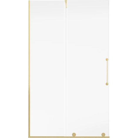 Parete per doccia walk-in con porta scorrevole in metallo stile industriale Dorato 120 x 200 cm - YOREM (1/5)