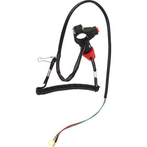 1x Câble d'alimentation moteur avec attache, interrupteur coupe-feu, corde de sécurité, 12 V CO. Convient aux véhicules motorisés, VTT et bateaux. (1/5)