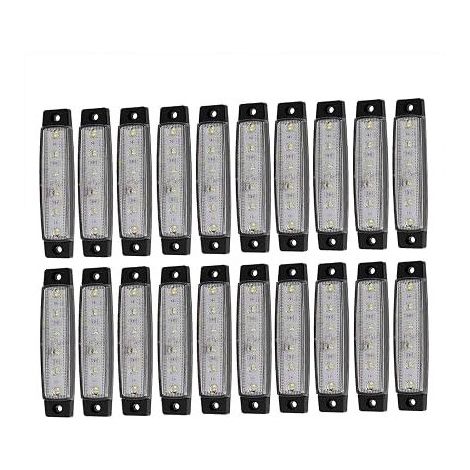 LED Side Marker Lights 6 LED 2835 SMD Clearance Lights for Truck Trailer RV Camper Pickup Tractor Truck SUV Boat 12V DC Shockproof White (1/5)