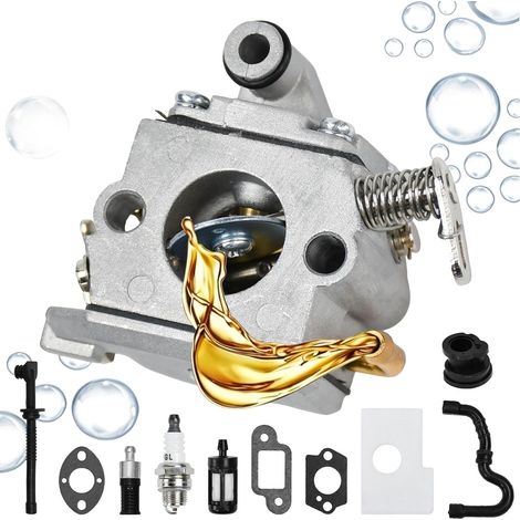 11 Kits de Carburateur Débroussailleuse en Alliage d'Aluminium, Accessoire de Tondeuse à Gazon Tronçonneuse, Carburateur Taille Haie avec Filtre à Essence et Tuyau, pour Réparation Remplacement (1/5)