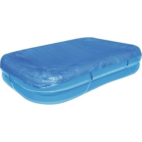 Bâche de piscine en polyéthylène avec cordes et crochets - Toutes saisons - Bleu - Protection hivernale pour piscine extérieure (1/5)