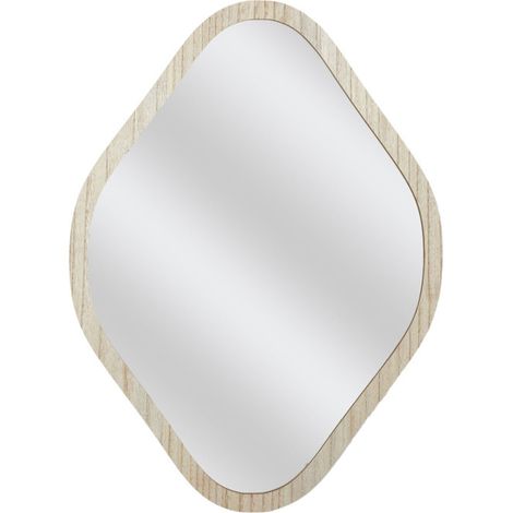 Miroir Déco Losange "Elio" 60cm Naturel (1/4)