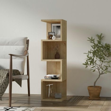 Étagère colonne design - effet bois clair MARFA (1/3)