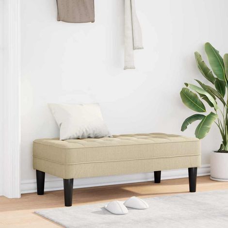 panchina con cuscino Crema 113 x 57 x 39 cm Tessuto vidaXL (1/5)