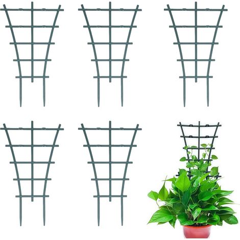 Indoor Plant Support, Set of 6 Garden Trellis, Stackable Reusable Climbing Plant Supports, Ideal for Indoor and Outdoor Pots and Plants (1/5)