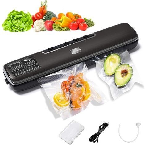 Machine Sous Vide,Machine Sous Vide Alimentaire,Appareils de Mise Sous Vide Pour Aliments, Viandes, Légumes, Fruits la Conservation,Inclus 15 Pcs Sac Sous Vide Alimentaire(Noir) (1/4)