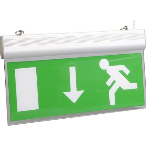 Segnaletica di uscita di emergenza a LED, luce indicatrice resistente all'usura per l'evacuazione di emergenza in biblioteche e ospedali. (1/3)