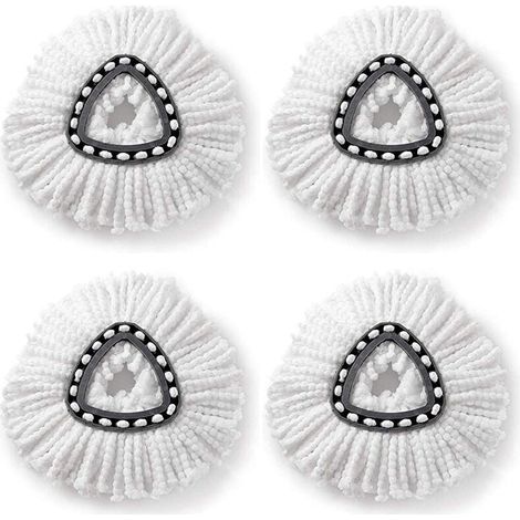 Lot de 4 têtes de balai à franges rotatives de rechange pour balai à franges O Cedar, en microfibre, faciles à nettoyer, pour le nettoyage des sols (1/4)