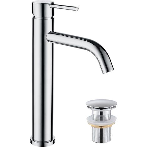 Chrome Bathroom Faucet with Basin Waste G1" 1/4" (1/5)