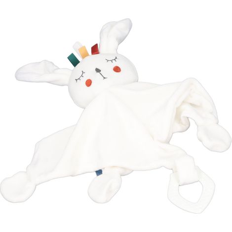 Flauschige Babydecke, Decke mit niedlichem Tiermotiv, multifunktional, weich und kuschelig zum Schlafen und Spielen, mit Hasenmotiv. (1/5)