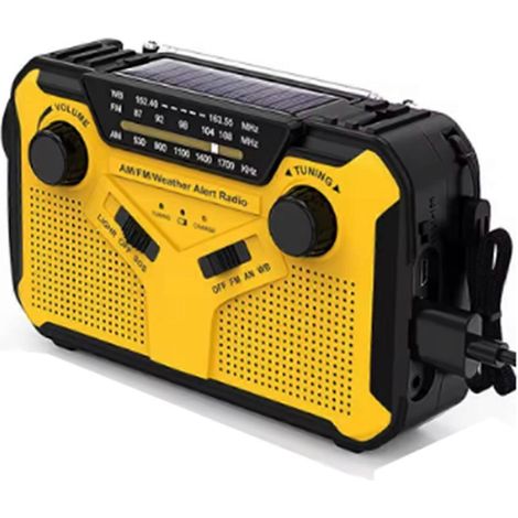 Handkurbel-Solar-Notfallradio, gelbes AM/FM-Radio (1/5)