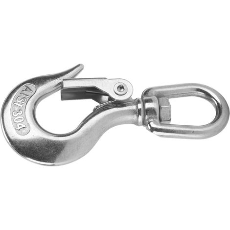 Crochet de levage pivotant en acier inoxydable, crochet de sécurité pour grues de chantier, 350 kg