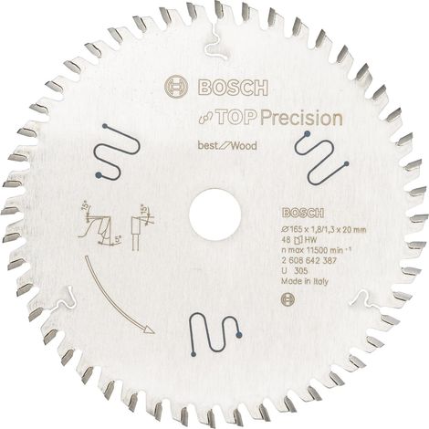 Bosch Accessories Top Precision Best for Multi Material 2608642387 Lama circolare 165 x 20 x 1.3 mm Numero di denti: 56 (1/4)