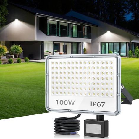 Projecteur Led Extérieur Avec Détecteur 100W,10000Lm Spot Extérieur[CA146] (1/5)