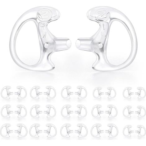 Paquete de 40 tapones para los oídos transparentes con tubo de audio bidireccional.