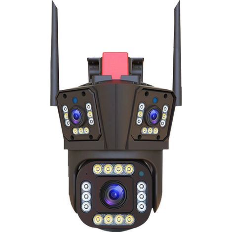 WLAN-Überwachungskamera Q323 mit drei Objektiven, 4MP, PTZ – 360°-Rundumsicht, automatische Verfolgung, 20 m IR-Nachtsicht, bidirektionales Audio, Bewegungserkennung, IPC360 Home, für Innen- und Außen (1/5)
