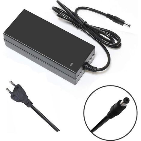 Chargeur de batterie 36V 2A, sortie chargeur 42V 2A, chargeur de batterie au lithium/lithium-ion/lithium polymère 100-240 Vca, adapté aux vélos électriques 36V de la série 10 (norme UE). (1/5)