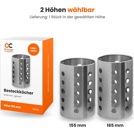 Edelstahl Besteckbehälter Besteckköcher Besteckhalter Besteckständer Halter (1/4)