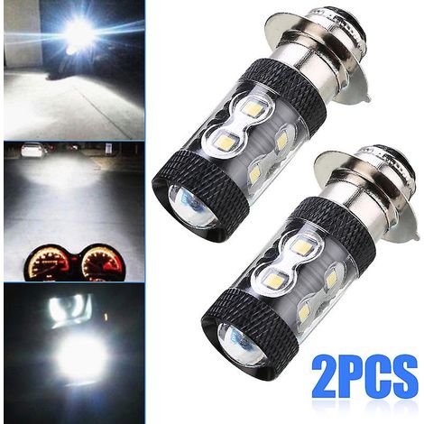 Ampoule de phare de moto LED P15D H6M ultra-lumineuse, feux de route/croisement, lumière blanche à 360°, 6500K, prise 12V et (1/5)