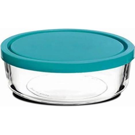 Boîte de conservation - JUANIO - Frigoverre - Diamètre 23 cm - Hauteur 9,6 cm - Verre alimentaire hermétique (1/4)