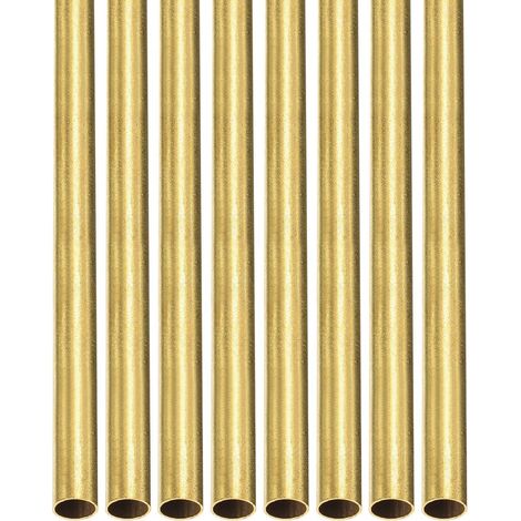 4 mm x 0.2 mm x 300 mm (ODxWall TxL) Brass Tube – 8 Pack – Good for Machinery Equipment DIY Decorative Frame – Round Metal Tube (1/5)