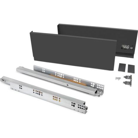 Emuca Cajón exterior Vertex 60kg de altura 131mm, profundidad 500mm, Acero, Gris antracita -
