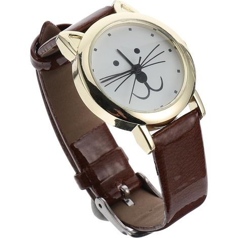 Design Chat Élégant Facile à Porter Bracelet Ajustable en Acier Inoxydable Blanc Montre pour Femme pour L'école Fêtes (1/5)