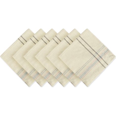 Dessus de Table 100% Coton Rayures françaises, Gris, Napkin (1/5)
