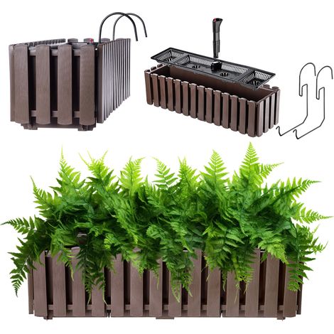 KADAX Caja de balcón 58cm + 2 asas marrón