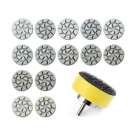 15Pièces Jeu De Tampons De Polissage Diamant Mini Avec Support Pour Meulage Fin (1/5)