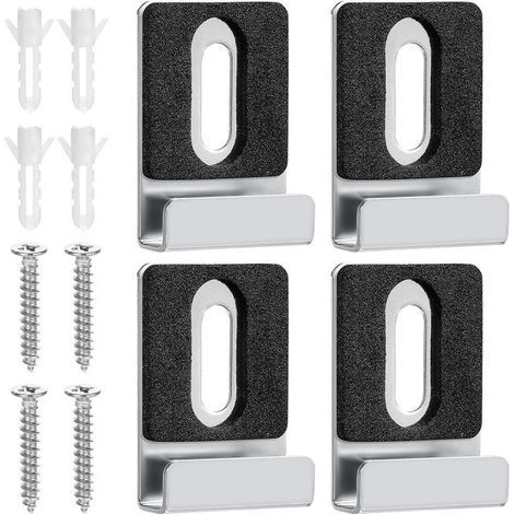 set of 4 mirror brackets, wall-mounted mirror brackets, stainless steel brackets and mirror hooks. (1/5)