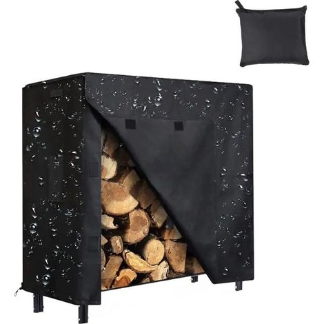 Housse de protection pour bûches d'extérieur, Oxford 210D, imperméable, protection UV, pour rangement de bûches d'extérieur, 122 x 61 x 107 cm (1/5)