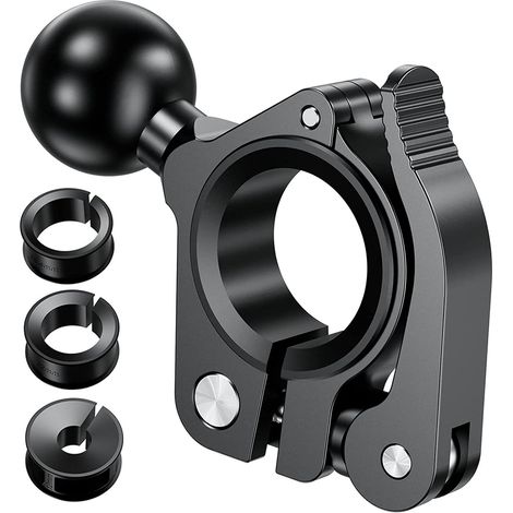 Soporte adaptador de bola de aluminio de 1 pulgada, soporte adaptador, instalación sin herramientas para soportes de teléfono de manillar/bicicleta/motocicleta de 0,5 a 1,26 pulgadas, compatible con s (1/5)