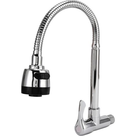 Robinet de Cuisine Rotatif 360° avec Flexible Anti-Rouille - Réglage du Débit et Installation Facile - Modèle Universel en Cuivre pour Évier