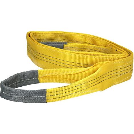 eslinga plana doble banda 3.000 kg. factor seguridad 7:1, longitud: 4 metros ancho 9 cm. 100% poliester. color amarilla (1/5)