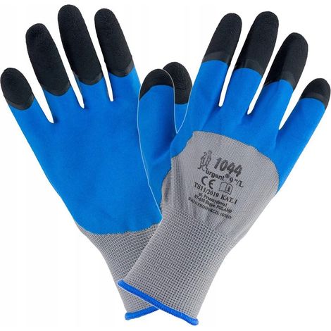 Gants De Travail Urgent 1044, Taille L 9, Enduction Latex, Protection Et Adhérence (1/2)