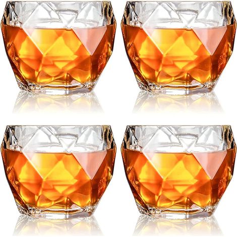Verres à whisky adaptés aux cocktails, rhum, vodka, whisky écossais et gin, 330 ml, lot de 4 (1/5)